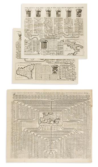 CHATELAIN, HENRI. Group of 5 double-page or folding engraved maps and mapsheets from Atlas Historique.